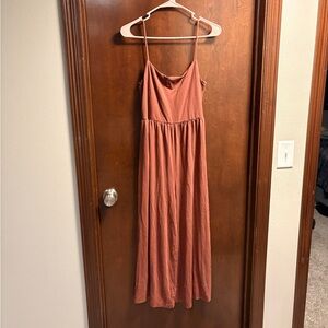 Quince Rust-Colored Spaghetti Strap Jumpsuit